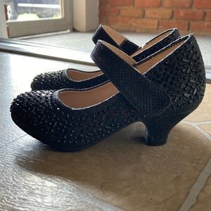 Black heels toddler dress shoes